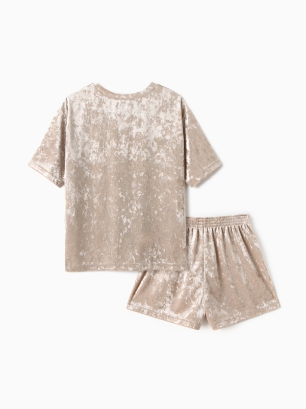 Комплект женский (футболка и шорты) KAFTAN Velvet р. 44-46, бежевый