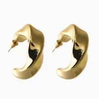 Серьги-кольца "Перекрученые", d=3см, цвет золото