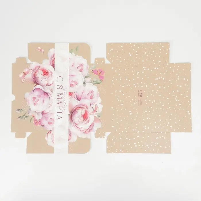 Кондитерская упаковка, коробка &laquo;Поздравляю с 8 марта&raquo;, 17 х 20 х 6 см