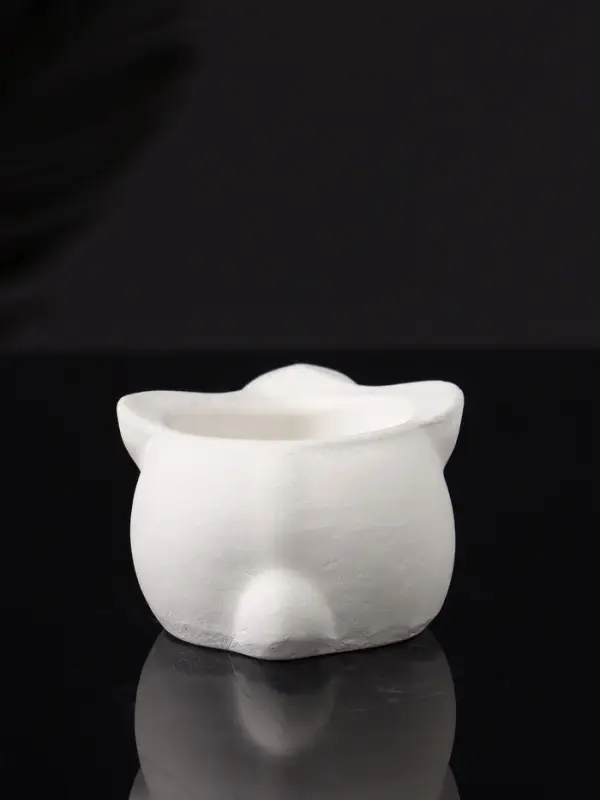 Подсвечник "Заяц" 9х6х4 см, натуральный, гипс