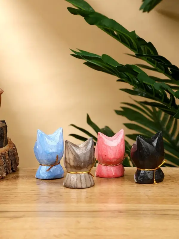 Набор сувенирный "Милые котята" дерево Албезия (4 штуки), 6 см