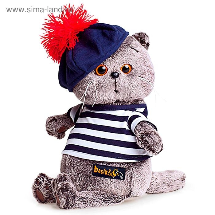 Мягкая игрушка &laquo;Басик&raquo;, в тельняшке и берете, 30 см