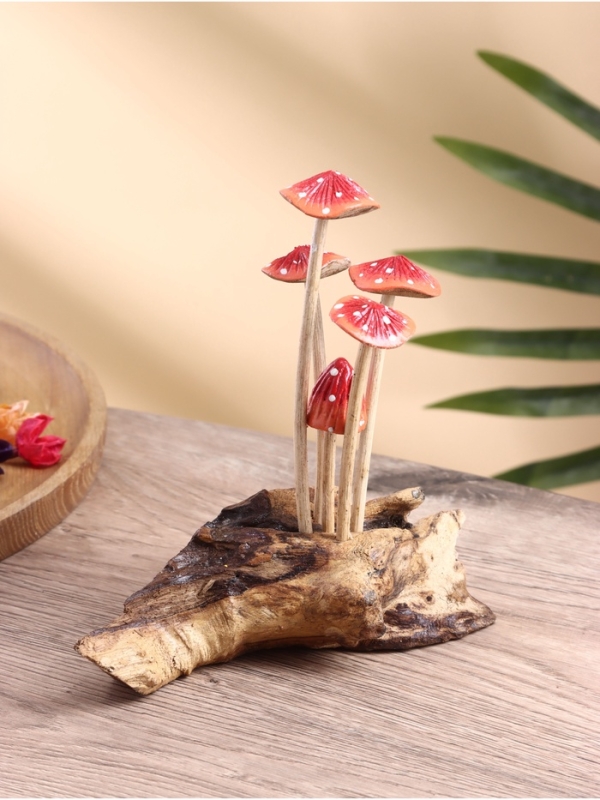 Сувенир "Грибочки" дерево, 12х12х15 см, цв. красный