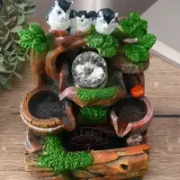 Фонтан "Совы на дереве" 25,5х17х14 см (с подсветкой)