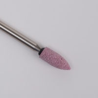 Фреза корундовая для маникюра &laquo;Конус скруглённый&raquo;, средняя жёсткость, d 3 &times; 9 мм, в пластиковом футляре