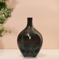 Ваза для цветов &laquo;Винтаж&raquo; из прозрачного серого стекла 20 х 14 х 14 см