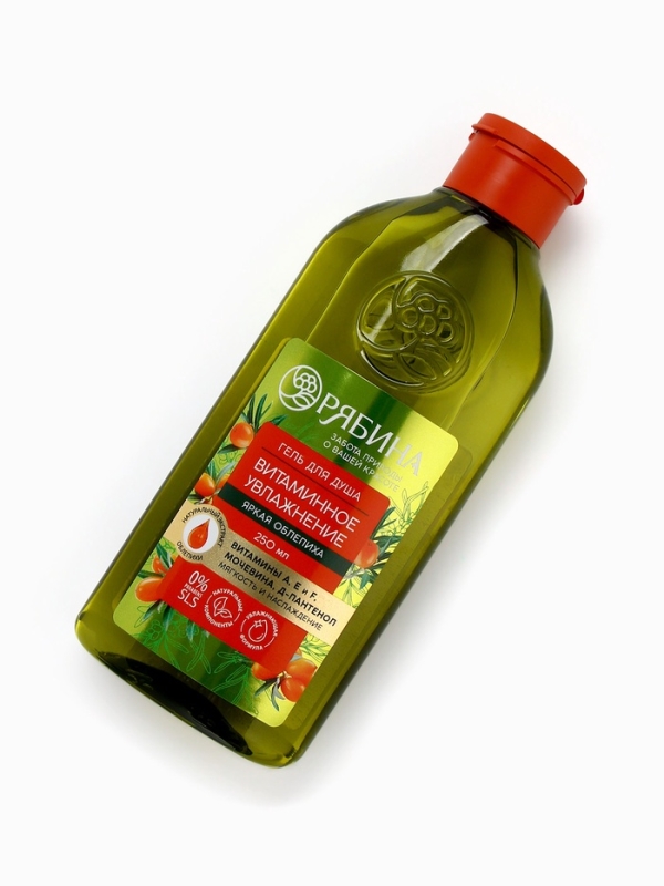 Гель для душа, витаминное увлажнение, аромат облепихи, 250 мл, Рябина