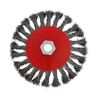 Щетка металлическая для УШМ ЛОМ, крученая проволока, "тарелка", М14, 125 мм Щетка металлическая для УШМ ЛОМ, крученая проволока, "тарелка", М14, 125 мм