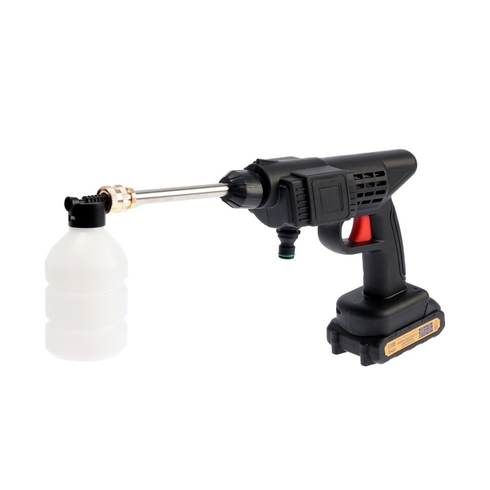 Мойка высокого давления аккумуляторная ТУНДРА, Li-ion 20 В, 2 Ач, 28 бар, шланг 3 м Мойка высокого давления аккумуляторная ТУНДРА, Li-ion 20 В, 2 Ач, 28 бар, шланг 3 м