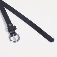 Ремень женский, ширина 0.8 см, винт, пряжка металл, цвет чёрный