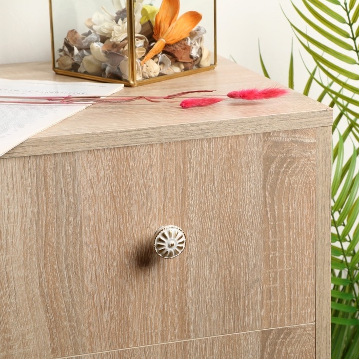 Ручка кнопка РК201, белая, с золотой вставкой, 8 шт TMP