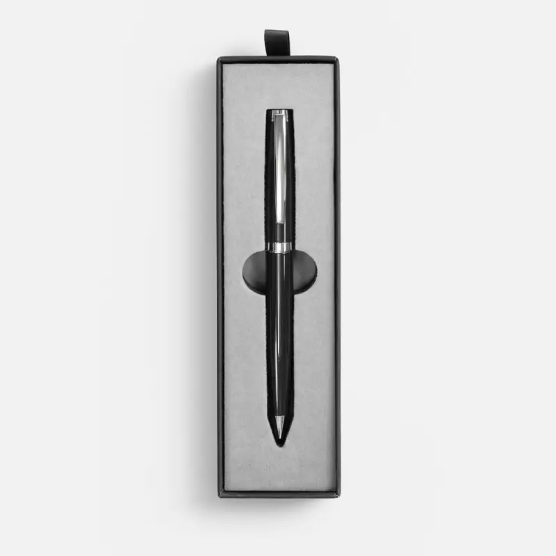 Ручка шариковая Letra Chrome в футляре, черная