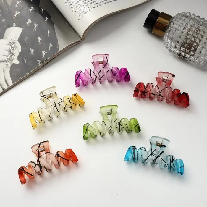 Крабик для волос &laquo;Айседора&raquo;, зиг-заг, 7 см, МИКС