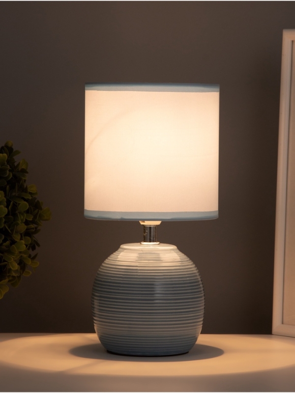 Лампа настольная Лампа настольная "Бриз" 1х40Вт Е14 голубой 13х13х25см