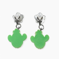 Серьги-клипсы детские "Выбражулька" кактус с звездой кристалл, цвет зеленый