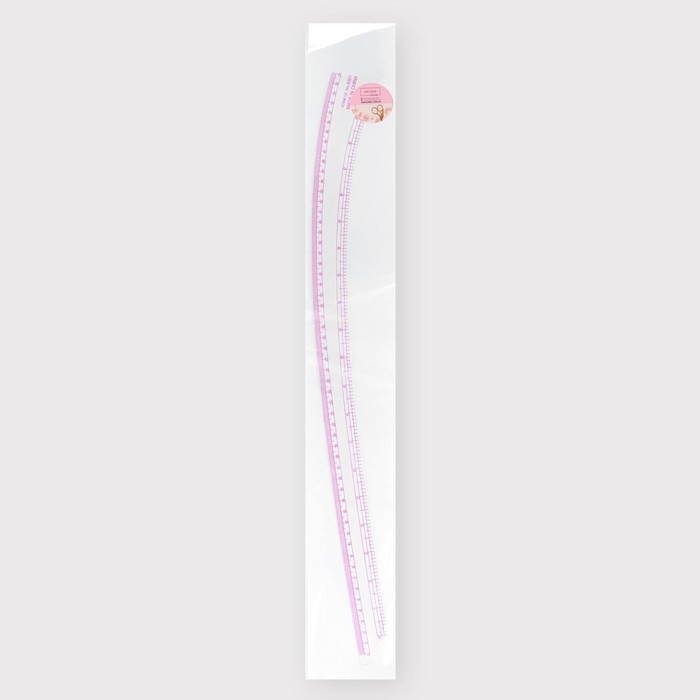 Лекало портновское метрическое &laquo;Сабля&raquo;, 60 &times; 7 см, толщина 0,5 мм, цвет прозрачный