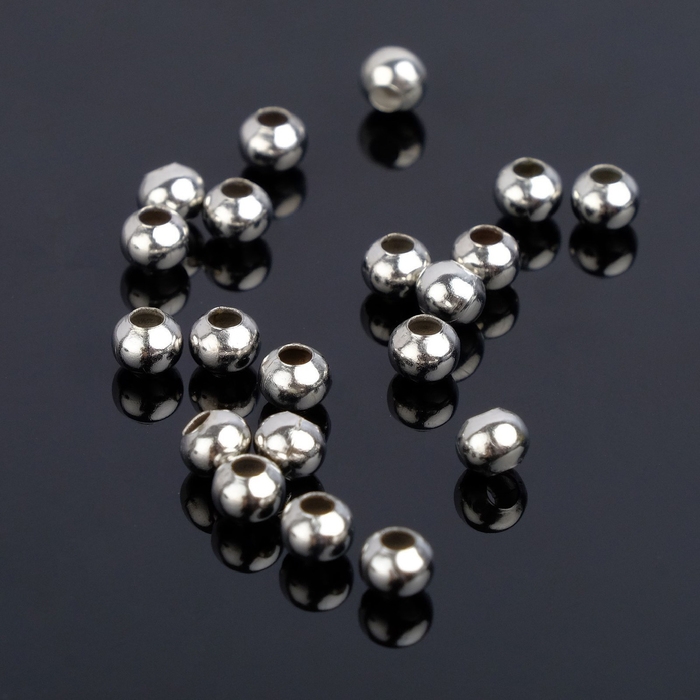 Кримп (зажимная бусина) СМ-372 (набор 20 шт.), 5 мм, цвет серебро Кримп (зажимная бусина) СМ-372 (набор 20 шт.), 5 мм, цвет серебро