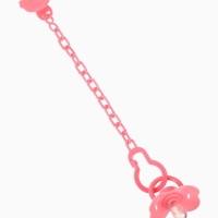 Пустышка классическая, с держателем, +0мес., цвет розовый