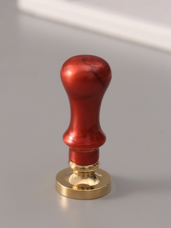 Печать для сургуча с пластиковой ручкой "Венок с буквой J" 2,5х2,5х6,3 см