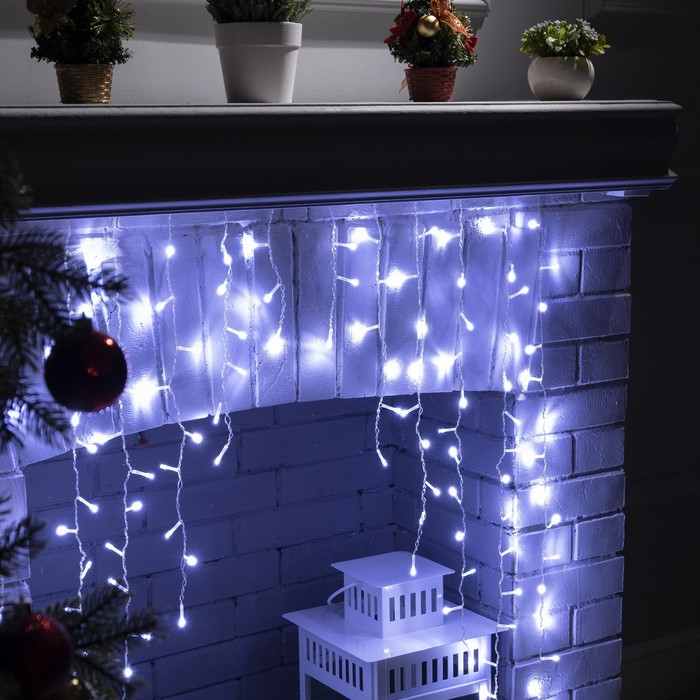 Гирлянда &laquo;Бахрома-арка&raquo; 1 &times; 1 м, IP20, прозрачная нить, 126 LED, свечение белое, 8 режимов, 220 В