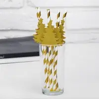 Трубочка для коктейля &laquo;Ёлочка&raquo;, полоска, в наборе 10 штук