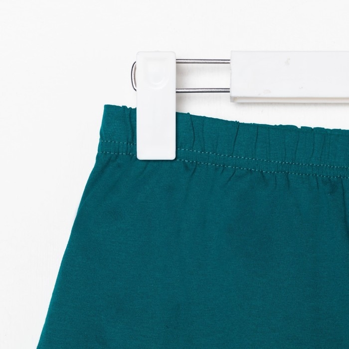 Комплект женский (футболка,шорты), цвет малахит, размер 46