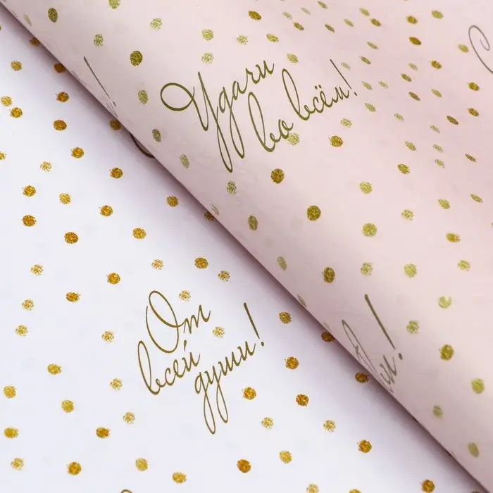 Бумага упаковочная глянцевая &laquo;Пожелания&raquo;, двусторонняя, 40&times;60 м