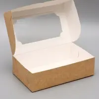 Коробка складная с окном под зефир, крафт, 25&times;15&times;7 см