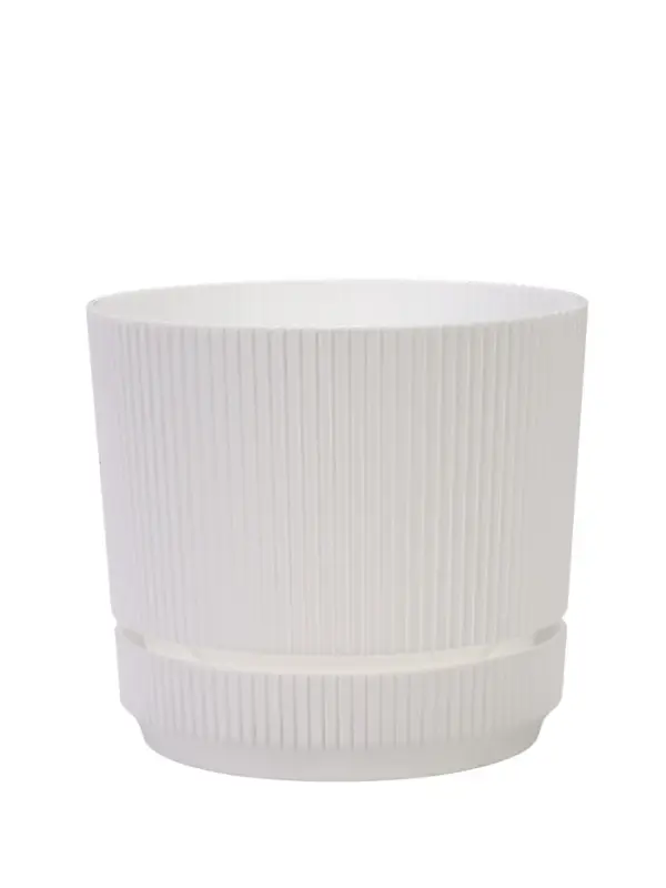 Горшок для цветов &laquo;Стрип&raquo;, 3.9 л, d=20 см, h=17.9 см, пластиковый, с поддоном, белый