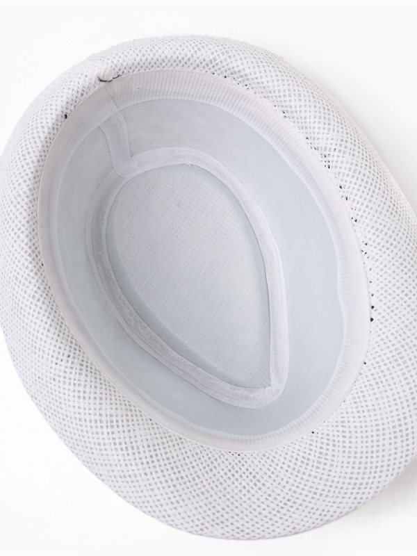 Шляпа мужская MINAKU "Плетеная", размер 58, цвет белый