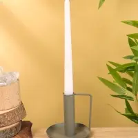 Подсвечник на 1 свечу текстурный с ручкой и блюдцем &laquo;Графит&raquo;, 10&times;10&times;9.5 +/- 0.5 см