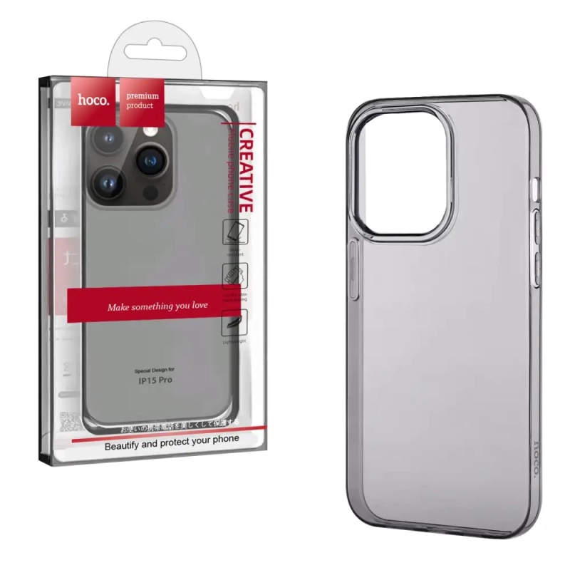 Чехол IPH 15 Pro Light Series TPU black HOCO