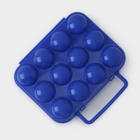 Контейнер для хранения яиц с ручкой, 20&times;7 см, 12 ячеек, цвет МИКС