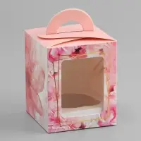 Коробка для 1 капкейка,&laquo;С Любовью&raquo;, 9.2&times;9.2&times;11.1 см