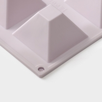 Форма для выпечки Доляна &laquo;Пирамида&raquo;, силикон, 6 ячеек, 29,5&times;17,2&times;4 см, сиреневая