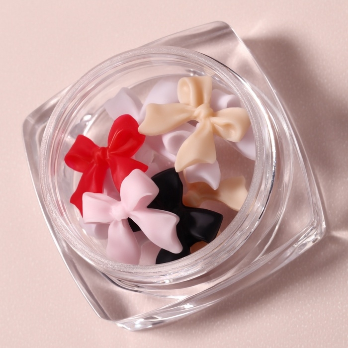 Фигурки для дизайна ногтей &laquo;Бантики&raquo;, объёмные, разноцветные