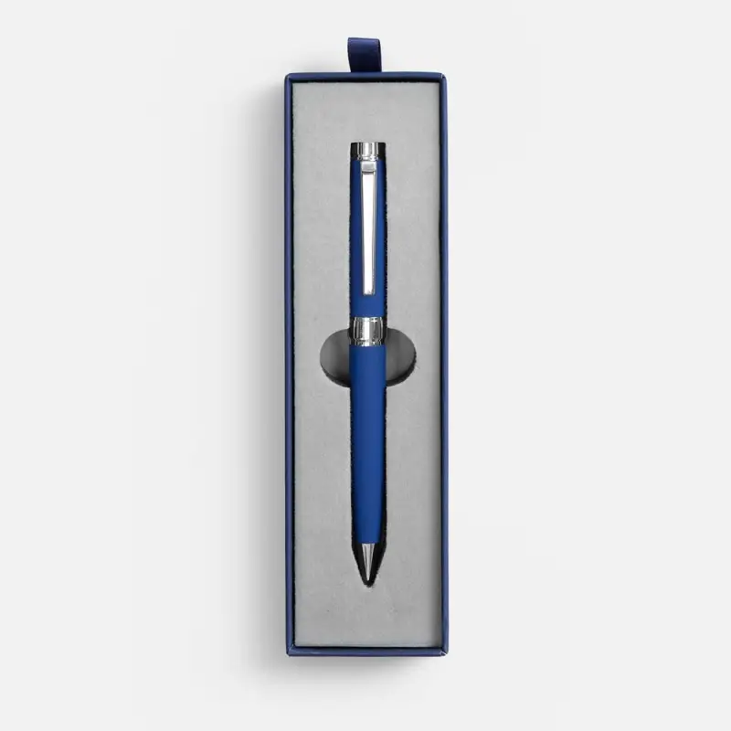 Ручка шариковая Broad Ring Soft Touch в футляре, синяя