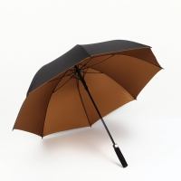 Зонт полуавтоматический &laquo;Однотон&raquo;, 8 спиц, R = 60/70 см, D = 120 см, цвет чёрный/бронза