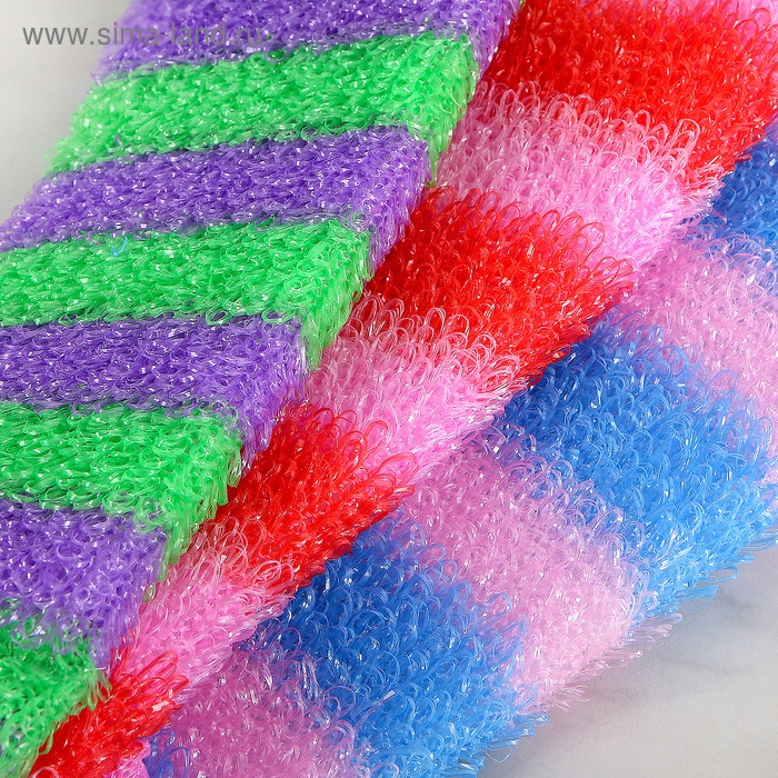 Мочалка для тела Доляна &laquo;Махровая&raquo;, 12&times;45 см, МИКС