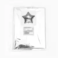 Воздушные шары фольгированные 18" "Звезда" цвет серебро,  набор 5 штук