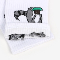 Носки женские, цвет белый/енот, размер 25