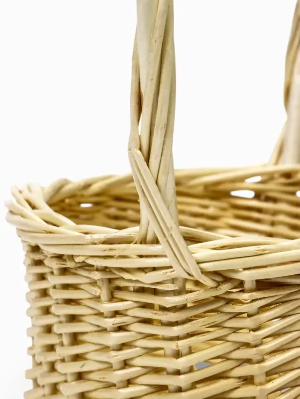 Корзина плетеная ива 15 х 15 х _ см, ручка h=14 см белый