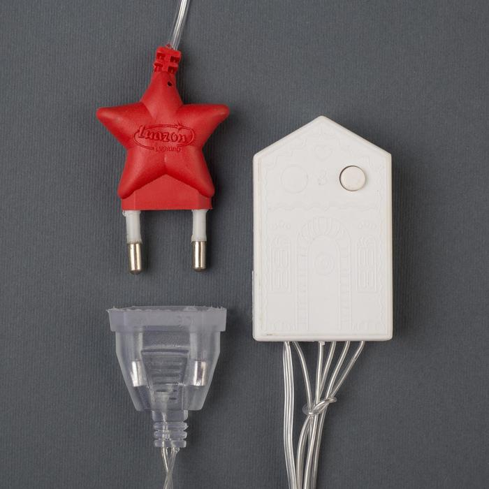 Гирлянда &laquo;Бахрома&raquo; 2.4 &times; 0.7 м с насадками &laquo;Шарики&raquo;, IP20, прозрачная нить, 108 LED, свечение белое, 8 режимов, 220 В