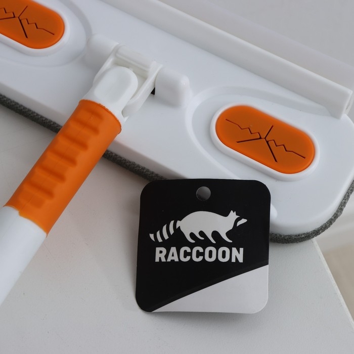 Щётка для окон Raccoon, телескопическая нержавеющая ручка 77(123) см, силиконовый сгон 22 см, велюровая насадка 22&times;7 см, цвет МИКС