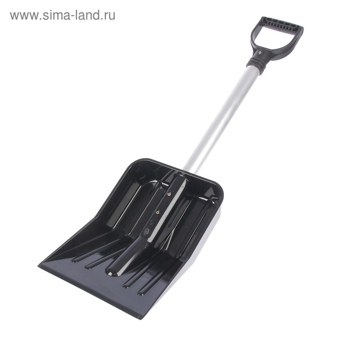 Лопата из поликарбоната, ковш 345 &times; 260 мм, автомобильная, алюминиевый черенок