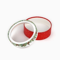 Коробка для макарун тубус с окном &laquo;Новогодняя ботаника&raquo;, 16 х 16 х 5 см, Новый год