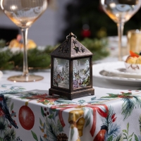 Светодиодная фигура &laquo;Бронзовый фонарь с лосём и косулей&raquo; 6.3 &times; 12 &times; 6.3 см, пластик, батарейки AG13х3 (в комплекте), свечение тёплое белое