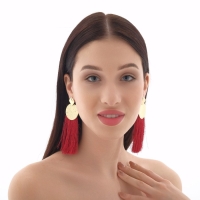 Серьги ассорти &laquo;Кисти&raquo; хинди, цвет бордовый в золоте, L кисти 6,5 см