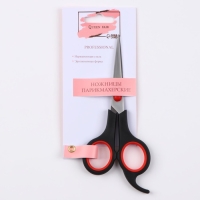 Ножницы парикмахерские с упором, лезвие &mdash; 5,5 см, цвет чёрный/красный