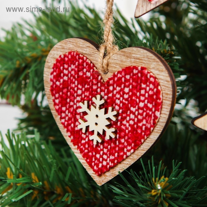 Подвеска новогодняя «Зимний вечер», МИКС, красная Подвеска новогодняя «Зимний вечер», МИКС, красная